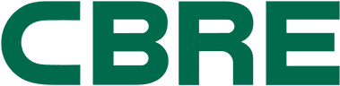 Green logo with the letters "CBRE.